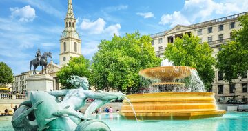 Ck Turancar, Letecký poznávací zájazd, Veľká Británia, Londýn pre čarodejníkov, fontána na Trafalgar Square