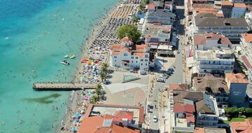 Paralia-Olympic beach-panoráma- autobusová doprava CK Turancar(Olympic Beach, Olympská riivéra)